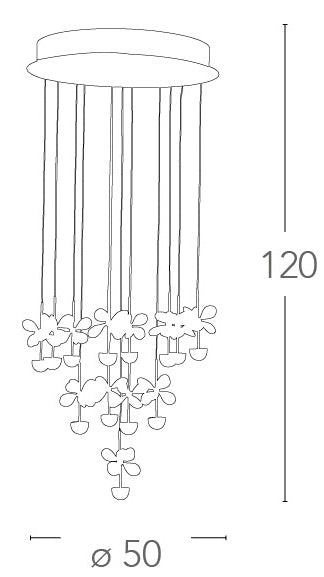 Plafoniera Fiori in Cristallo K9 Metallo Led 39 watt GU10 Luce Naturale Ambiente LED-BELEN-PL17-4