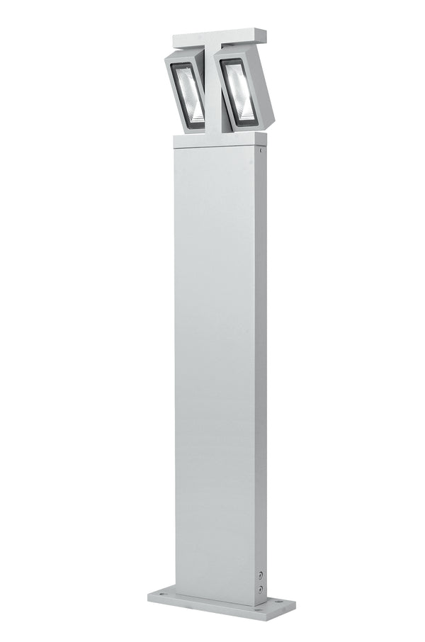 Outdoor Garden Pole Silber Aluminium Zwei verstellbare LED-Leuchten 6 Watt Warmes Licht Intec LED-BETA-P1 sconto