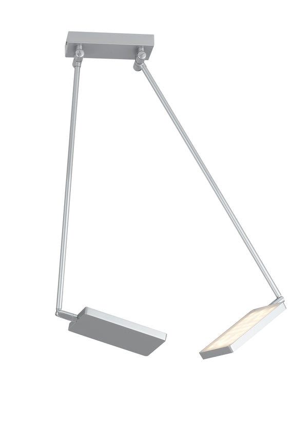 prezzo Aluminium Grau Book Deckenleuchte Verstellbare Lampe 2 LED-Leuchten 34 Watt Warmes Umgebungslicht LED-BOOK-PL-GR