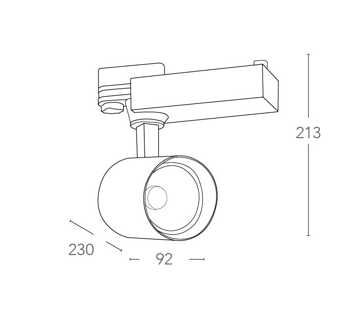 Faretto Binario Alluminio Bianco Pressofuso Led 10 watt Luce Naturale Intec LED-EAGLE-W-10WM-4