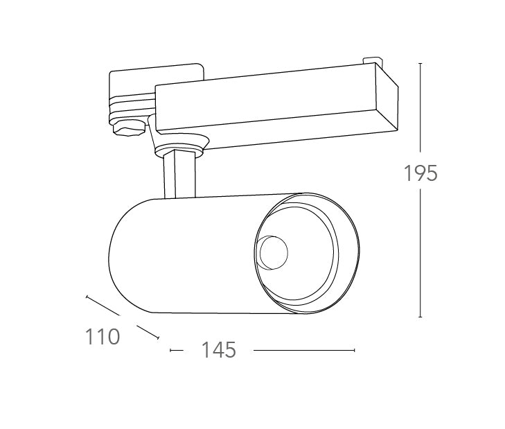 Binario Alluminio Bianco Pressofuso Faretto Led 40 watt Luce Calda Intec LED-EAGLE-W-40WC-4