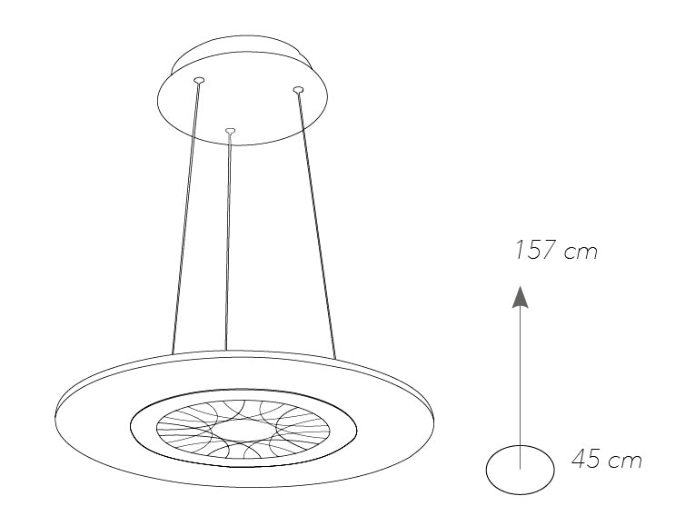 Lampadario sospeso Moderno Tondo Bianco Metallo Acrilico Led 34 watt Luce Naturale Ambiente LED-ETERNITY-S50-4