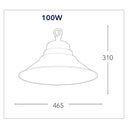 Lampada Alluminio Plafoniera Industriale Tenuta Stagna Led High Bay 100 watt Luce Naturale Intec LED-FUTURA-100W-3