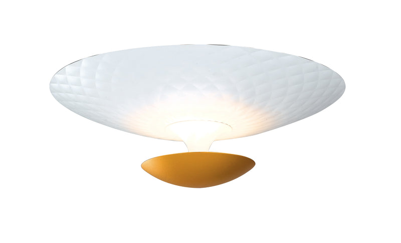 Plafoniera Cicolare Alluminio Bianco Oro Moderna Led 40 watt Luce Calda Ambiente LED-HAMLET-PL55-1