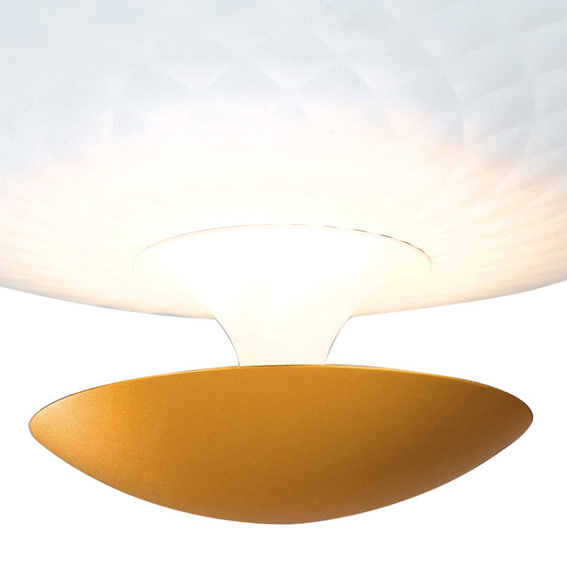 Plafoniera Cicolare Alluminio Bianco Oro Moderna Led 40 watt Luce Calda Ambiente LED-HAMLET-PL55-3