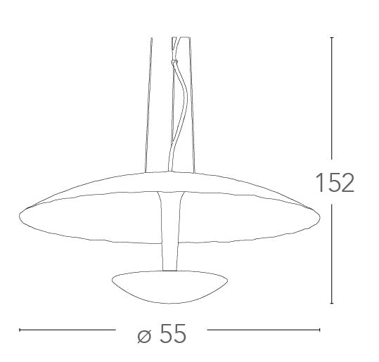 Sospensione Circolare Bianco Oro Alluminio Lampadario Moderno Led 40 watt Luce Calda Ambiente LED-HAMLET-S55-4