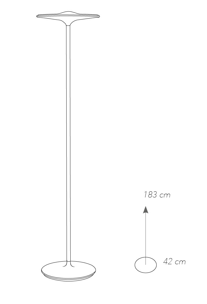 Lampada da terra Minimal Metallo Cromata Piantana Led 36 watt Luce Naturale Ambiente LED-IKON-PT CR-4