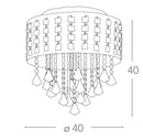 Plafoniera Circolare Metallo Pendenti Cristalli K9 Lampada Moderna Led 24 watt Luce Naturale Ambiente LED-INNUENDO/PL40-4