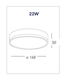 Plafoniera Tonda Bianca Alluminio Soffitto Ribassato Led 22 watt Luce Naturale Intec LED-KLIO-R17-3