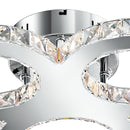 Plafoniera Moderna 3 Anelli Metallo Cromo Cristalli K9 Interni Led 27 watt Luce Naturale Ambiente LED-MELODY/PL50-1