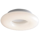 Plafoniera Metallo Bianco Diffusore Anello Opale Interno Led 16 watt Luce Naturale Ambiente LED-MYLION-PL30-1