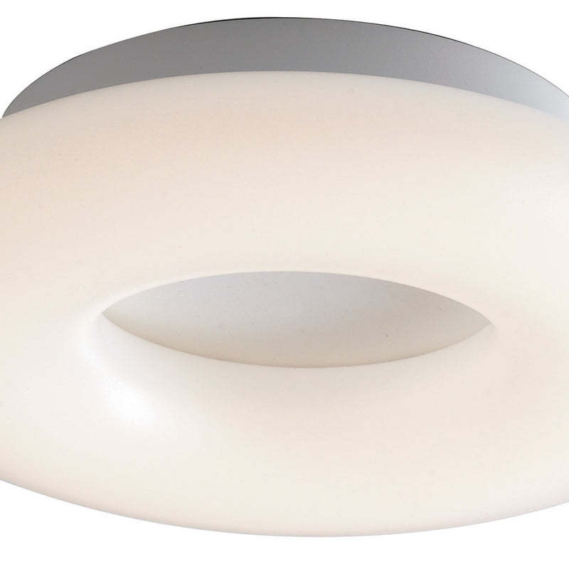 Plafoniera Metallo Bianco Diffusore Anello Opale Interno Led 16 watt Luce Naturale Ambiente LED-MYLION-PL30-2