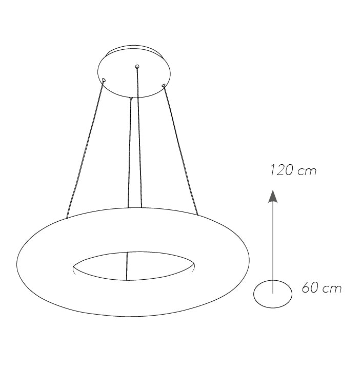 Lampadario a sospensione Anello Opale Metallo Bianco Moderno Led 40 watt Luce Naturale Ambiente LED-MYLION-S60-4