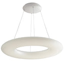 Lampadario Matello Bianco Anello opale Sospensione Moderna Led 80 watt Luce Naturale Ambiente LED-MYLION-S75-1