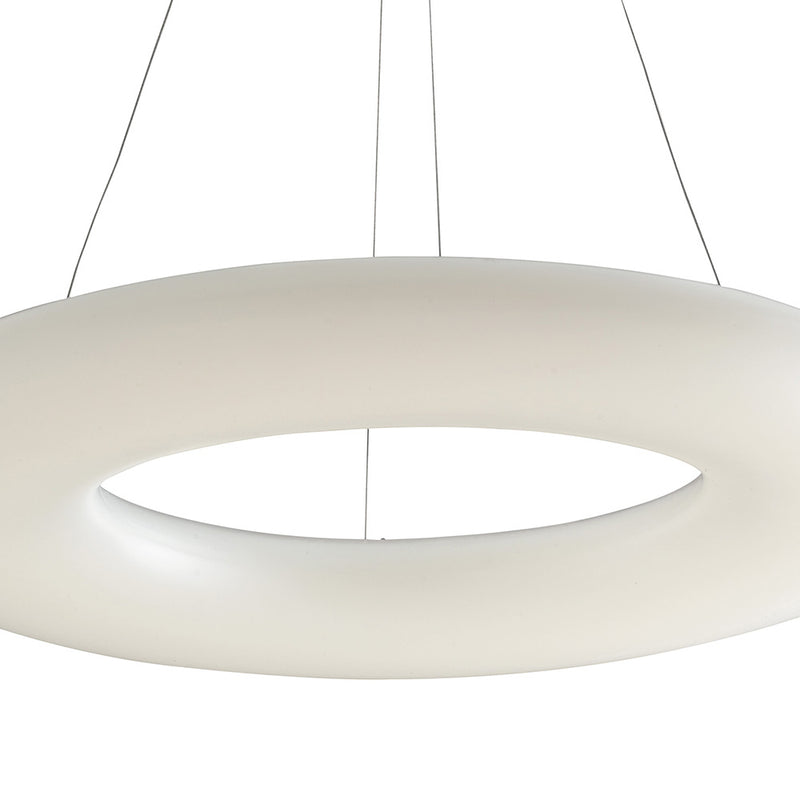 Lampadario Matello Bianco Anello opale Sospensione Moderna Led 80 watt Luce Naturale Ambiente LED-MYLION-S75-2