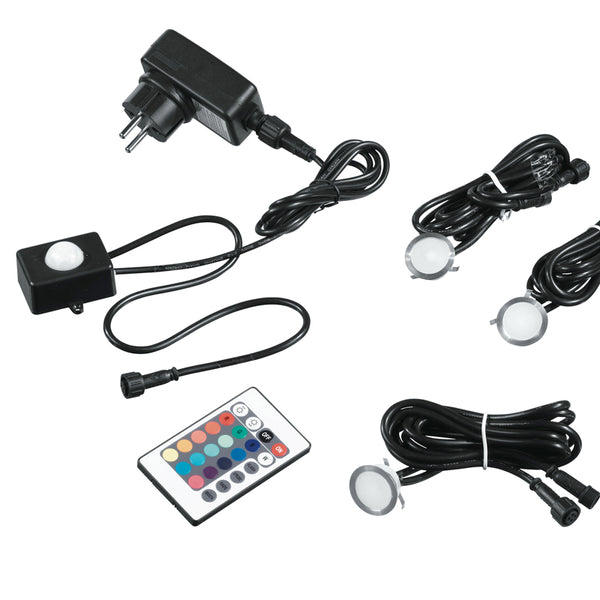 acquista Kit 6 Walkable Spotlights Aluminium Nikel Doppelboden Led 3,6 Watt RGB Natural Light Intec LED-RIDER-R6-RGB