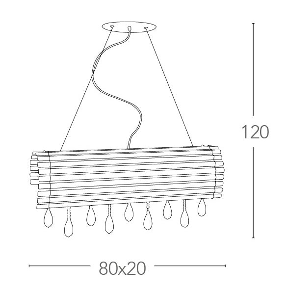 Lampadario sospeso Vetro finiture Cromo Cristallo a Goccia Moderno 40 watt Luce Naturale Ambiente LED-SAMARA-S80-4