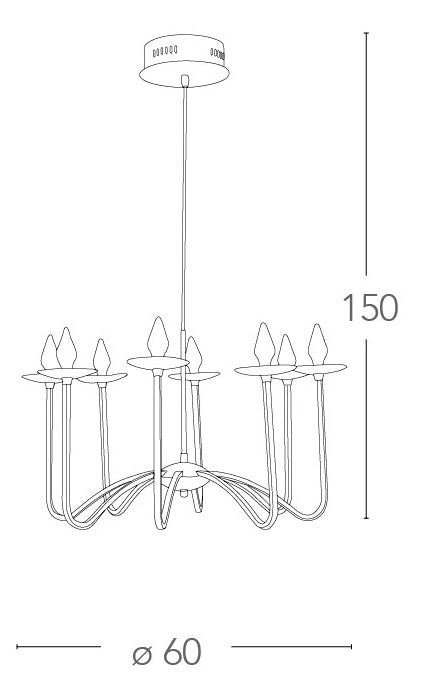 Lampadario sospeso Oro Rosso Alluminio Moderno Profilo Led 42 watt Luce Calda Ambiente LED-SINATRA-S60-4