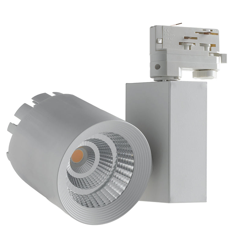 Binario Bianco Alluminio Pressofuso Faretto Led 40 watt 3000 kelvin Intec LED-TRAIN-W-40WC-1