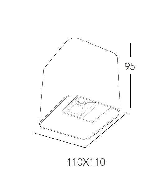 Applique Cubica Bianca Alluminio Flusso Luminoso Sopra Sotto Led 14 watt 4000K Intec LED-W-BIOME-3