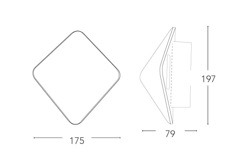 Applique Rombo Bianca Flusso Luce Superiore e Inferiore Lampada Led 6 watt Luce Naturale Intec LED-W-KITE-4