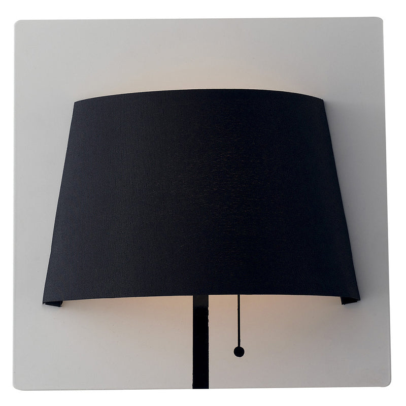 Applique Lampada da Parete Moderna Metallo Bianco Paralume Nero Led 6 watt Luce Naturale Ambiente LED-WHAROL-WB-2