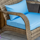 Sedia da Giardino 65x86x90 cm in Rattan e Acciaio Marrone e Blu-7