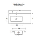 Mobile Bagno Sospeso 100 cm Lavabo e Specchio Bonussi Pegaso Bianco Larice-4