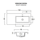 Mobile Bagno Sospeso 100 cm Lavabo e Specchio Bonussi Pegaso Grigio Eucalipto-3