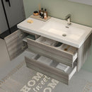 Mobile Bagno Sospeso 100 cm Lavabo e Specchio Bonussi Pegaso Grigio Eucalipto-6