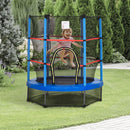 Trampolino Tappeto Elastico per Bambini da 3 Anni con Rete di Protezione e Corde Bungee  Ø140x160 cm  Blu-2