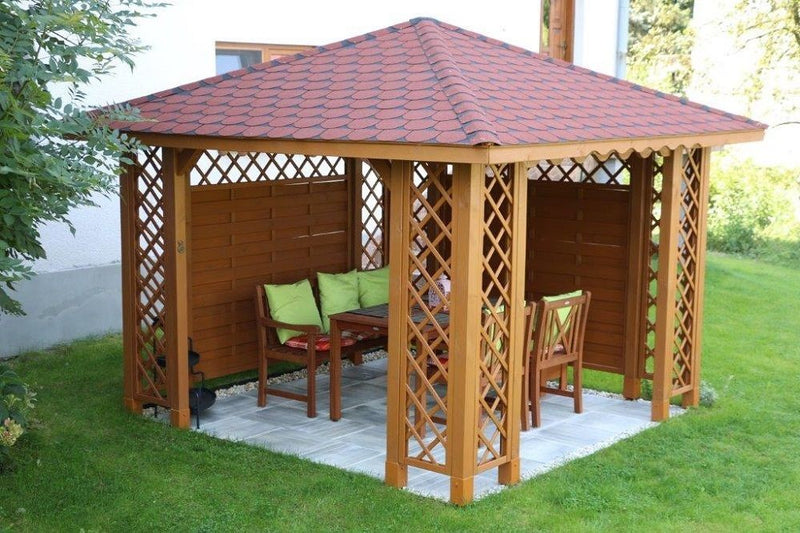 Gazebo da Giardino 3,45x3,45m in Legno-2