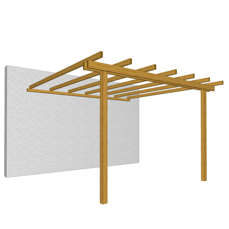 Pergola Addossata 400x300 cm in Legno-1