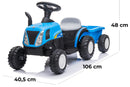 Trattore Elettrico per Bambini 6V con Rimorchio New Holland Azzurro-5