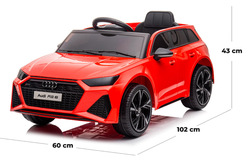 Macchina Elettrica per Bambini 12V Audi RS6 Rossa-5