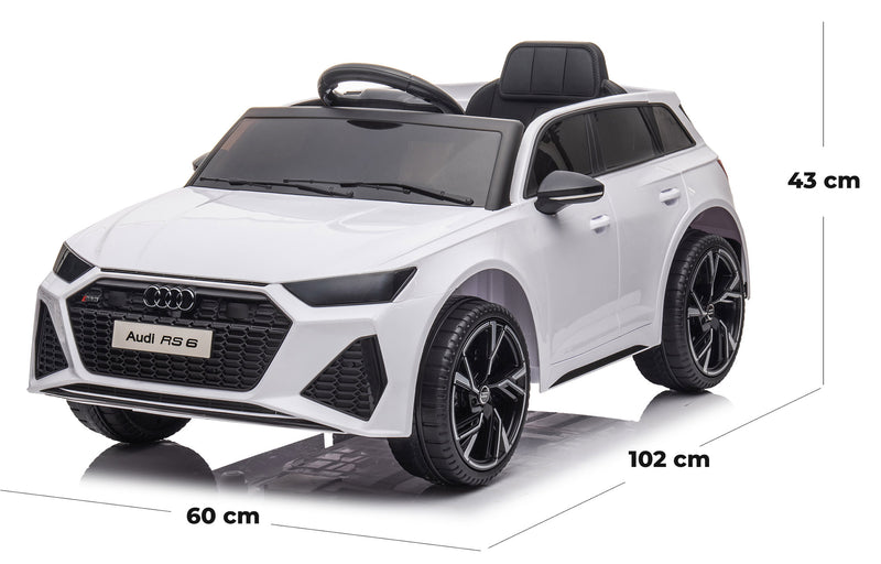 Macchina Elettrica per Bambini 12V Audi RS6 Bianca-5