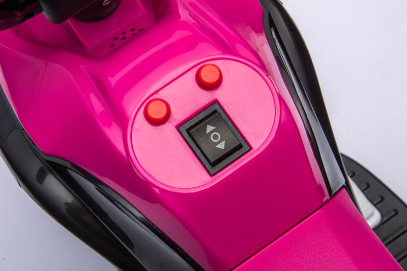 Moto Mini Elettrica per Bambini 6v 3 Ruote Rosa-5