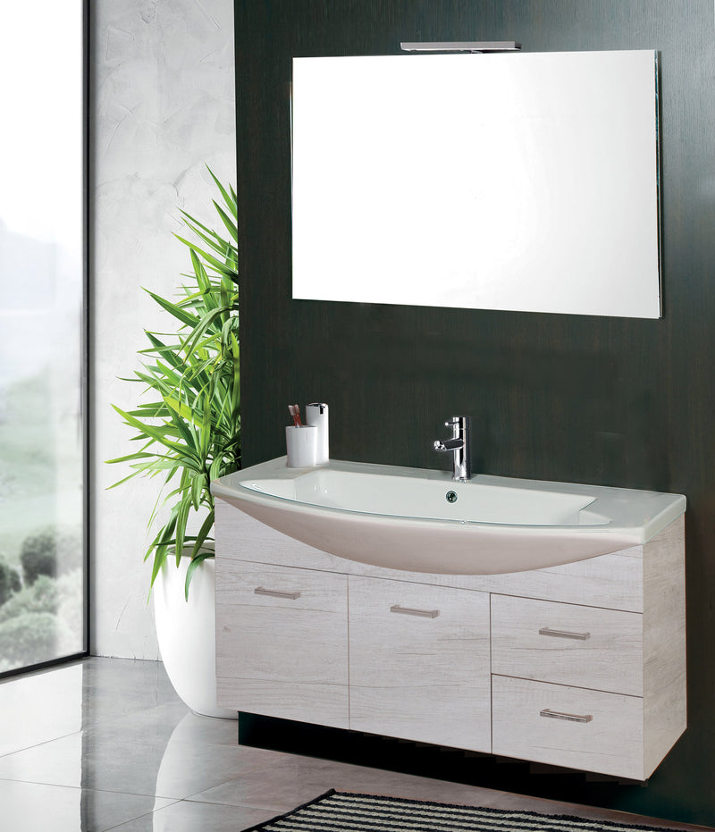 Mobile da Bagno Sospeso 108cm Mazzoni Manhattan Bianco Frassinato-1