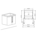 Mobile Lavatoio Sospeso 50,5x50,5x56 cm 2 Ante Montegrappa Novella Dipiù Bianco-6