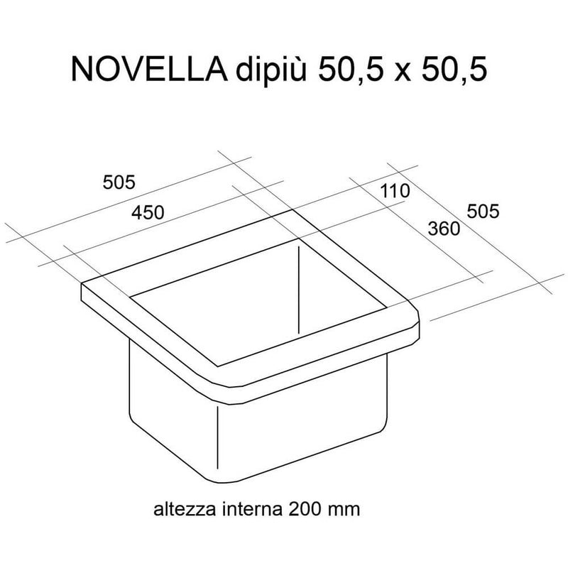 Mobile Lavatoio Sospeso 50,5x50,5x56 cm 2 Ante Montegrappa Novella Dipiù Tortora-4