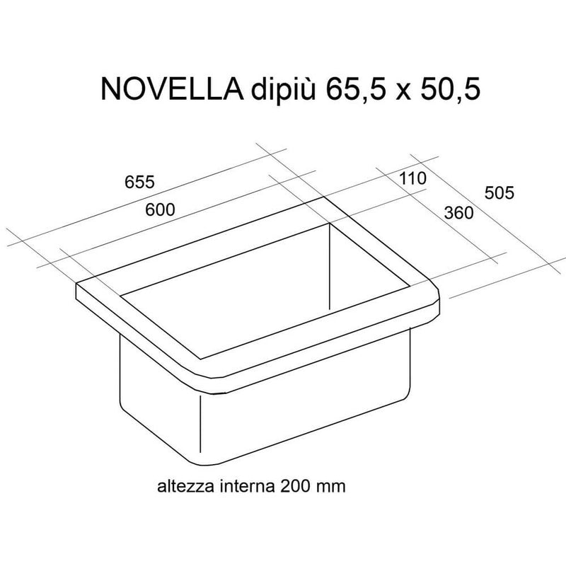 Mobile Lavatoio Sospeso 65,5x50,5x56 cm 1 Cassetto Montegrappa Novella Dipiù Tortora-3