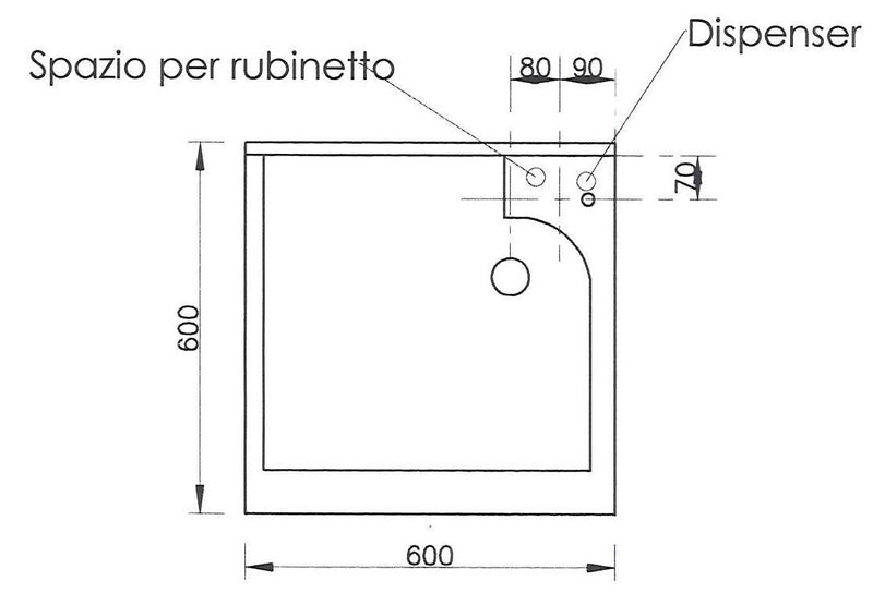 Mobile Lavatoio 60x60x85cm 2 Ante Asse in Termoplastico Montegrappa Marella Bianco-6