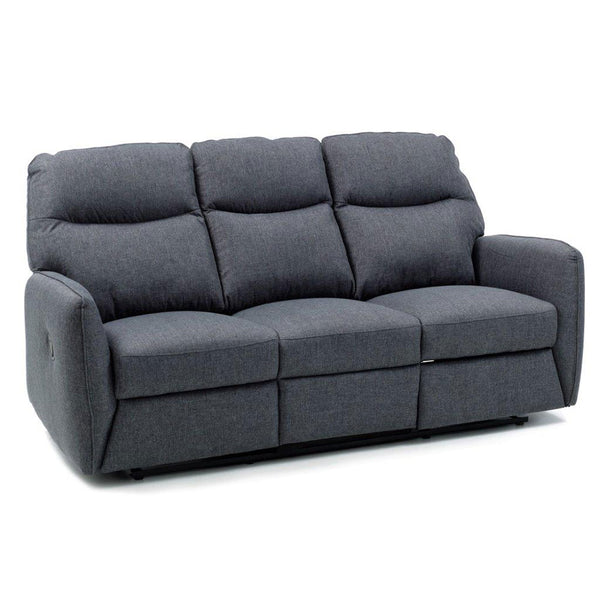 sconto Manuelles 3-Sitzer-Liegesofa aus blauem Kube-Stoff