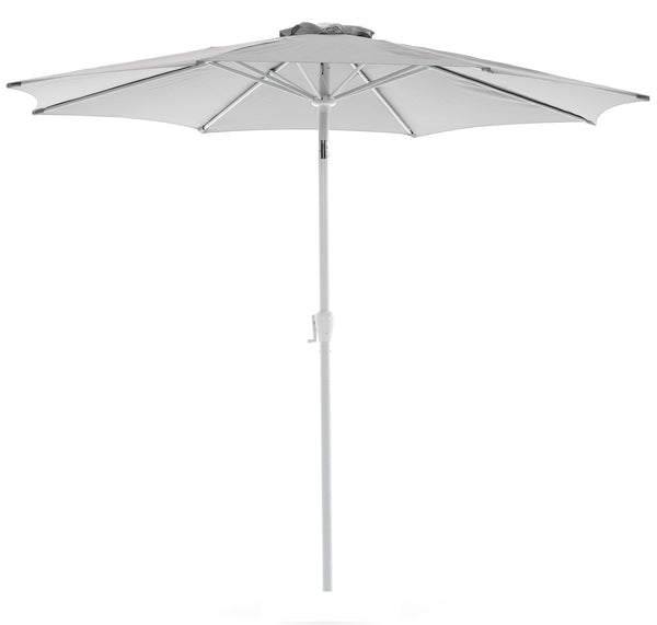 Ombrellone da Giardino Ø3 m Palo Ø48 mm in Alluminio Telo in Poliestere Palm Beach Bianco e Grigio online