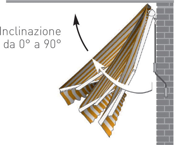 Tenda da Sole Barra Quadra 300x200 cm Tessuto in Acrilico Masi Riga Gialla-1