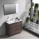 Mobile Bagno Sospeso 100 cm Lavabo Specchio e Lampada a LED TFT Marte Pietra Marrone-1