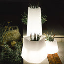 Vaso Luminoso da Giardino a LED 56x49x43 cm in Resina 5W Magnolia Bianco Caldo-2