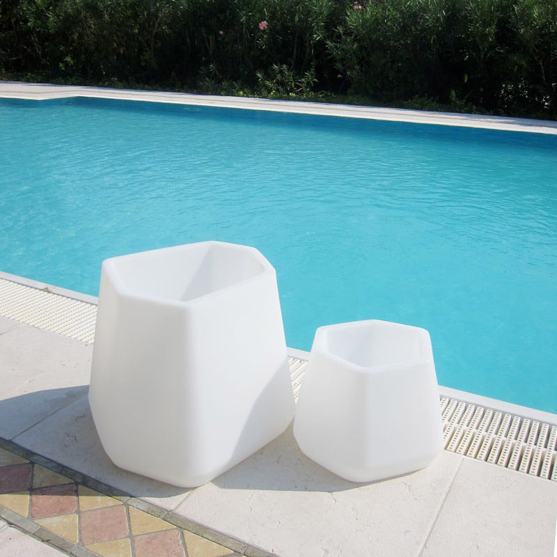 Vaso Luminoso da Giardino a LED 56x49x43 cm in Resina 5W Magnolia Bianco Caldo-6