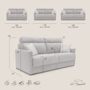 Divano Letto 2 Posti 156x102x97 cm Margot in Tessuto Grigio-7