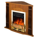 Camino Elettrico da Pavimento ad Angolo 88,2x95x47,3 cm Effetto Fiamma 2000W Clasic & Galileo gold-1